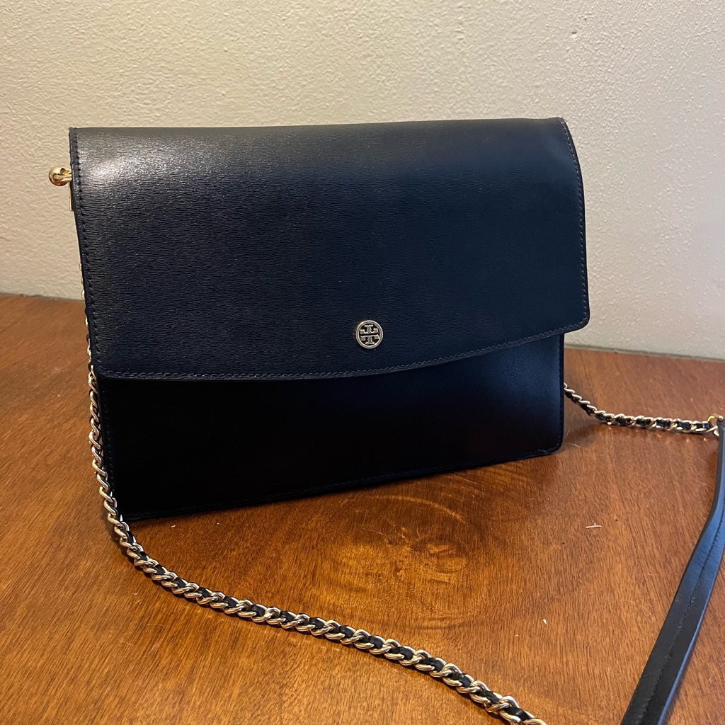 Tory Burch ‘Parker’ Large Black Leather Purse